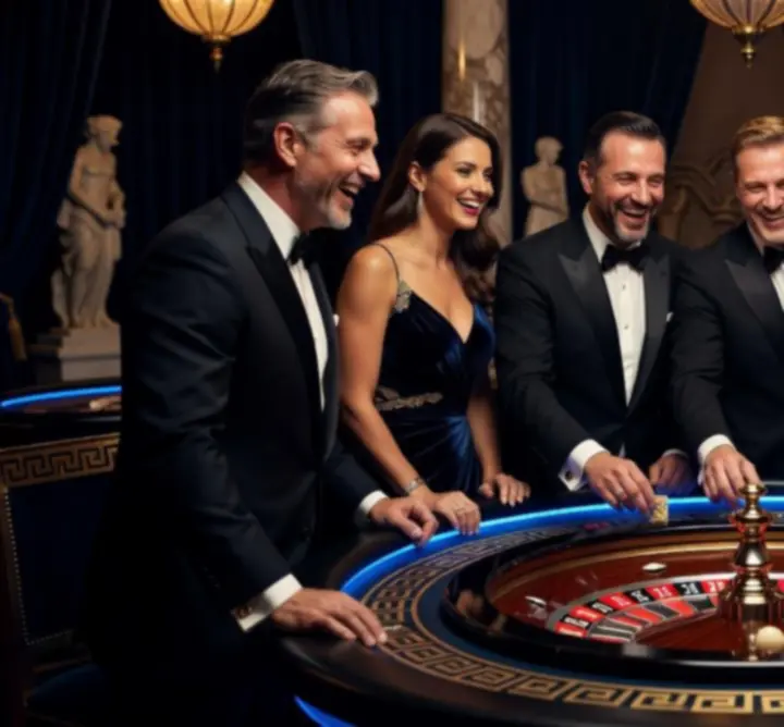 Καλεσμένοι παίζουν poker και ρουλέτα σε πολυτελή θεματική βραδιά καζίνο