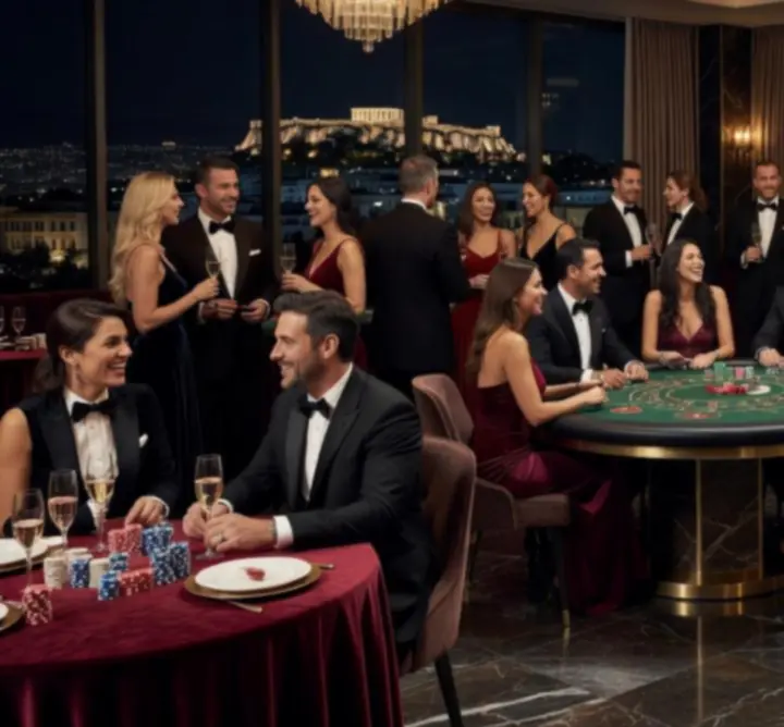 Λαμπερή βραδιά καζίνο σε πολυτελή αίθουσα εκδηλώσεων στην Ελλάδα
