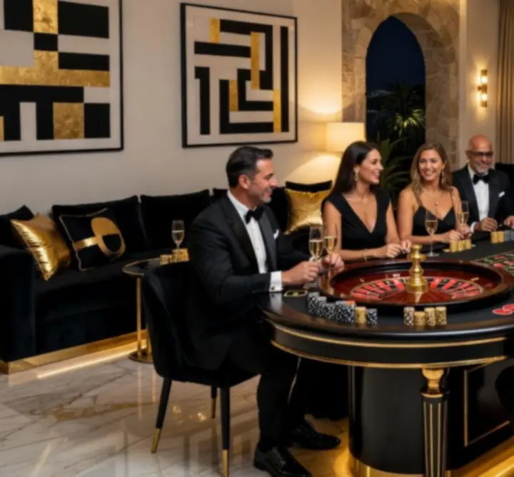 VIP ιδιωτική βραδιά καζίνο με καλεσμένους σε πολυτελές περιβάλλον